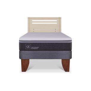 Cama Europea Cic Ortopedic Advance / 1.5 Plazas / Base Normal + Respaldo