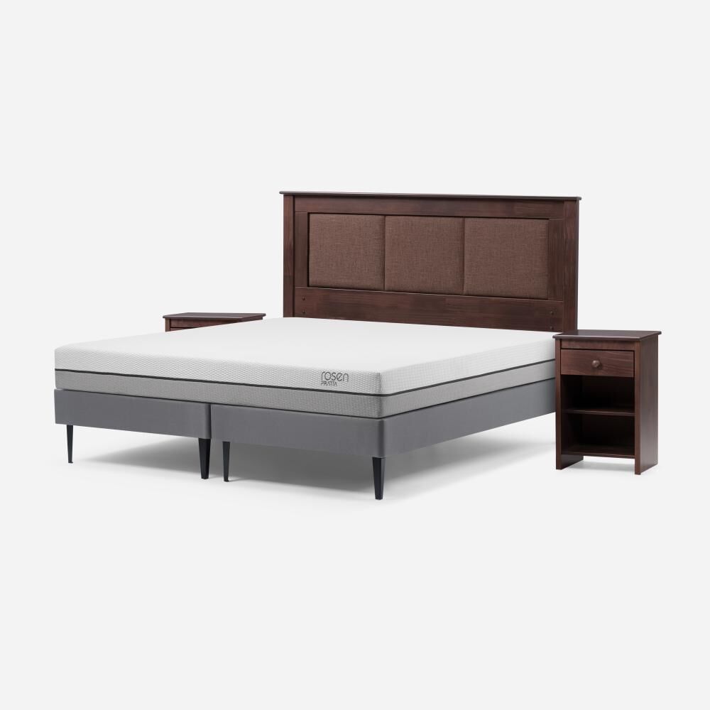 Cama Europea Rosen Pratta / King / Base Dividida + Set De Maderas Rachel image number 1.0