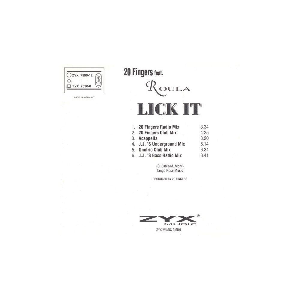 20 Fingers Feat. Roula - Lick It | Cd Single Usado image number 2.0
