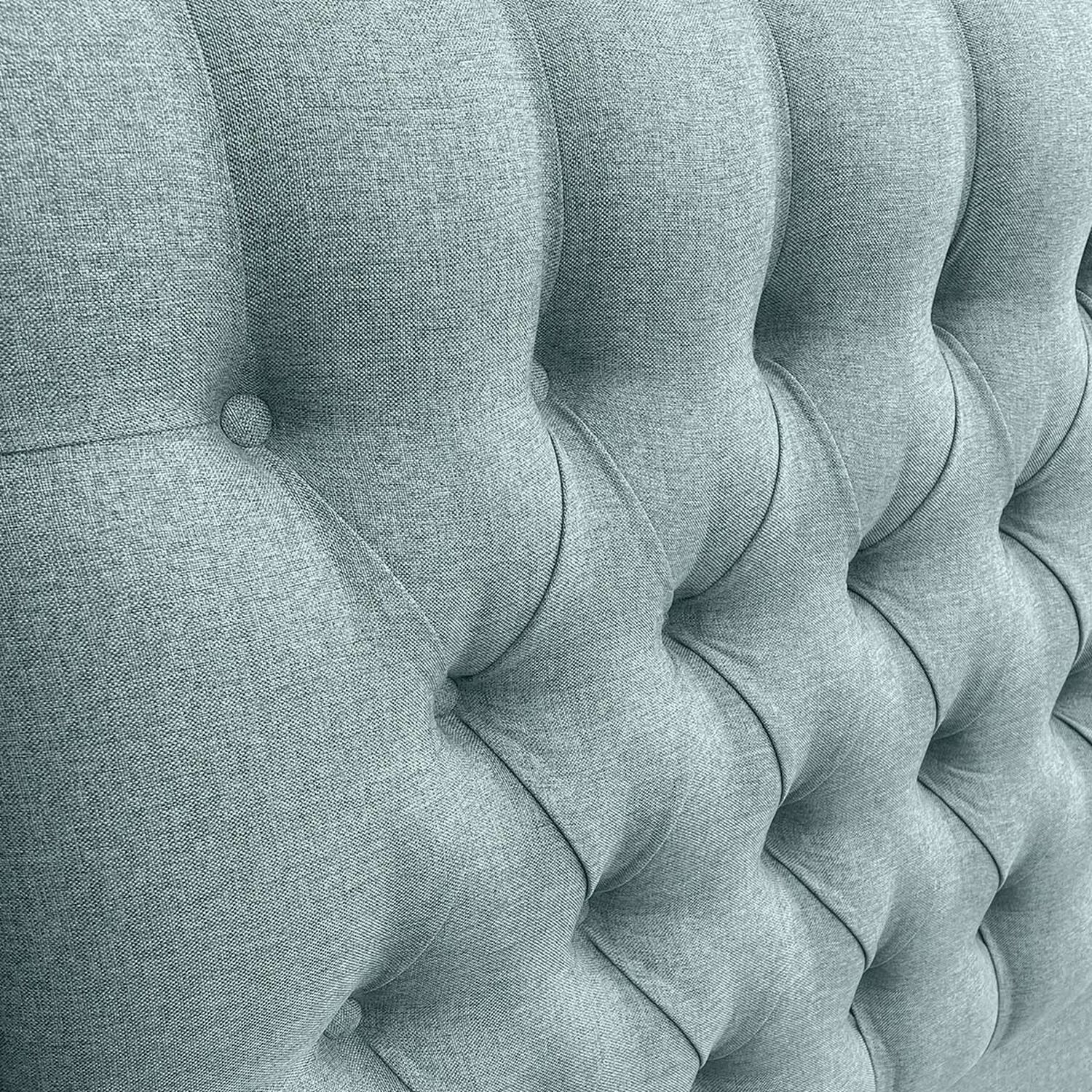 Respaldo De Cama Capiton&eacute; Premium Lino Verde Jeans 1 Plaza image number 2.0