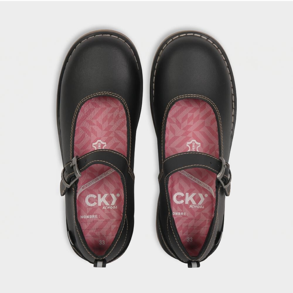 Zapato Escolar Mujer Colloky Reina Boca Hebilla Mantequilla Negro image number 0.0