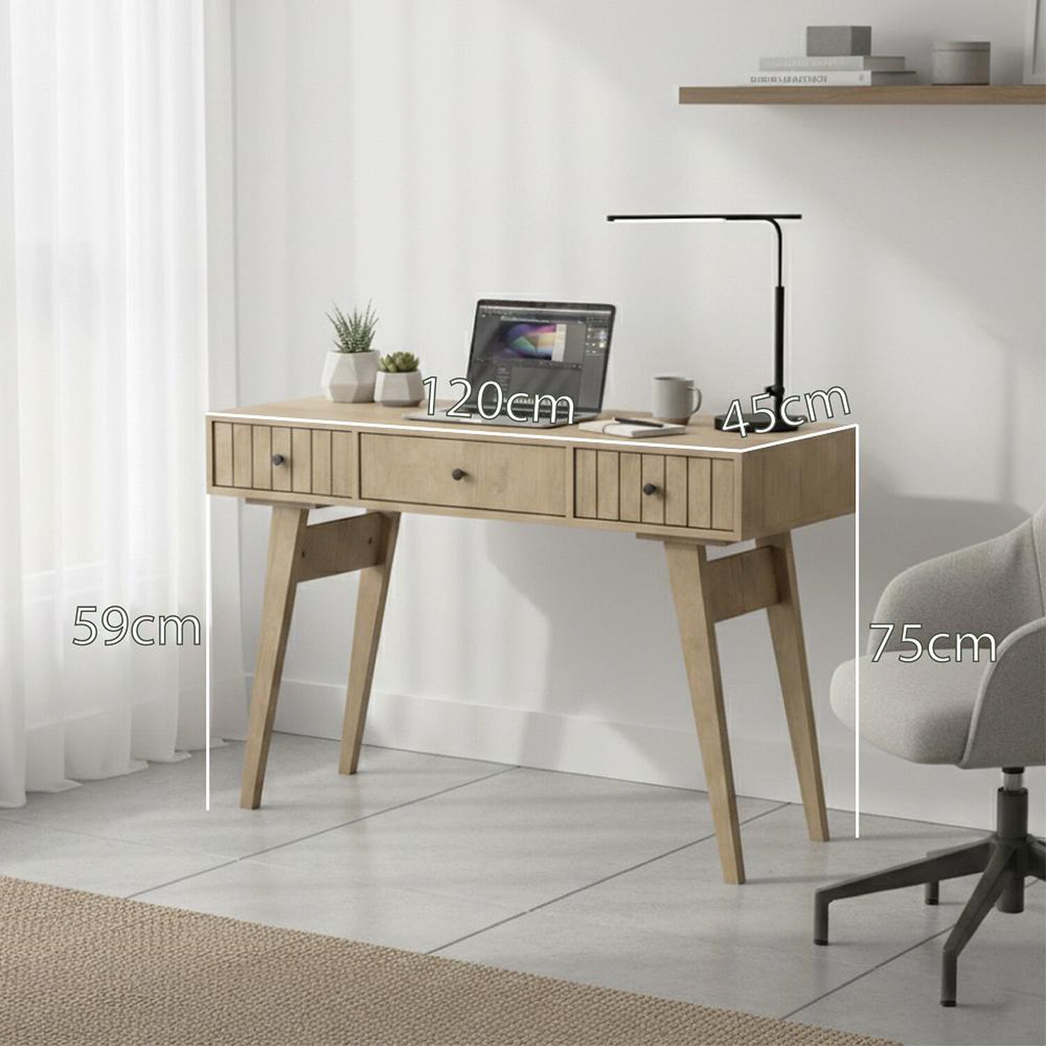 Escritorio Home Mobili Karl / 2 Cajones image number 6.0