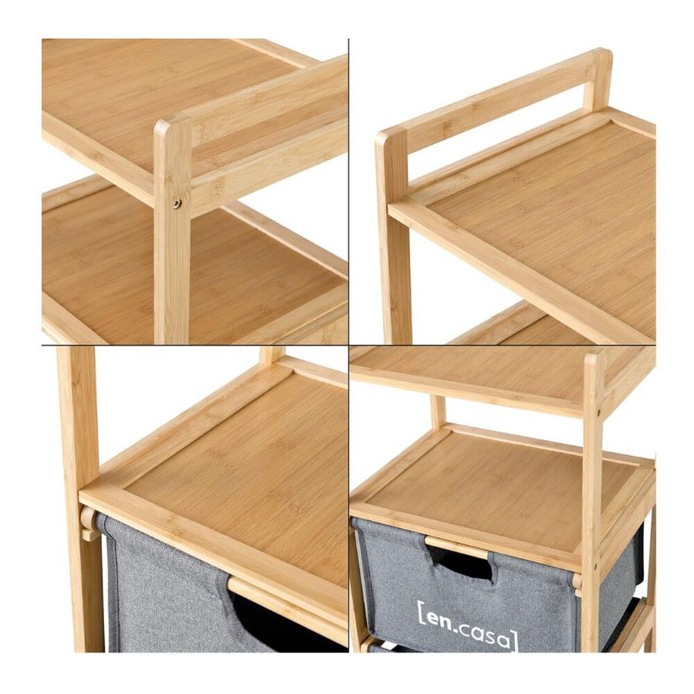 Estante Mueble Bambu Cajones Baño Organizador Gris image number 2.0