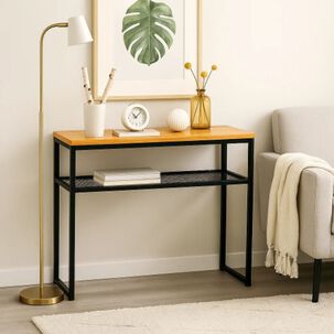 Arrimo Moderno 80 Cm Mdf Con Estructura Met&aacute;lica Y Repisa