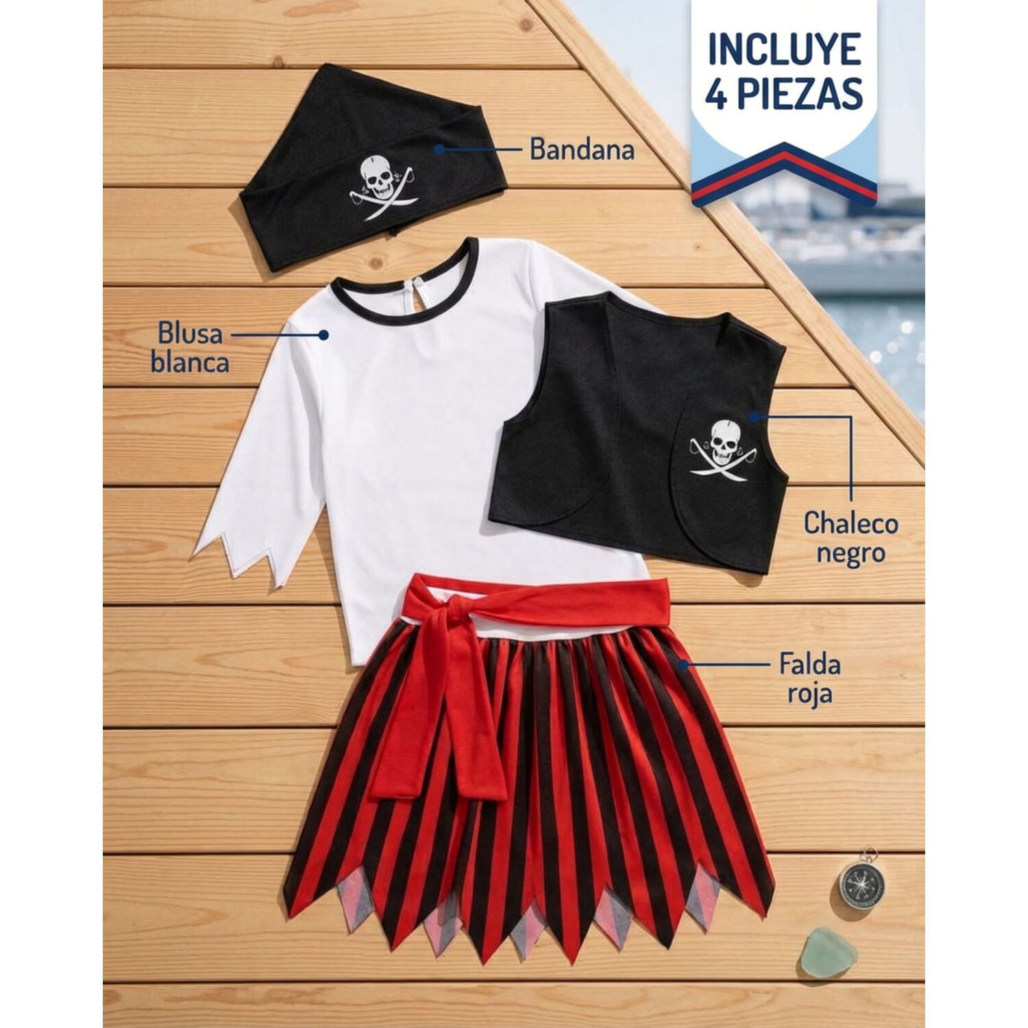 Disfraz Cosplay Pirata Corsario Piratas Infantiles Todos Ni&ntilde;o image number 43.0
