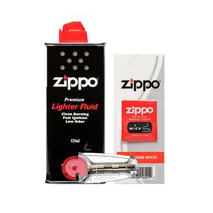 Kit Zippo Bencina Encendedor 125ml + 1 Mecha + 6 Piedras