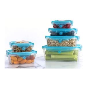 Taper Hermético Pack 6 Tupper Silicona Flexible Celeste