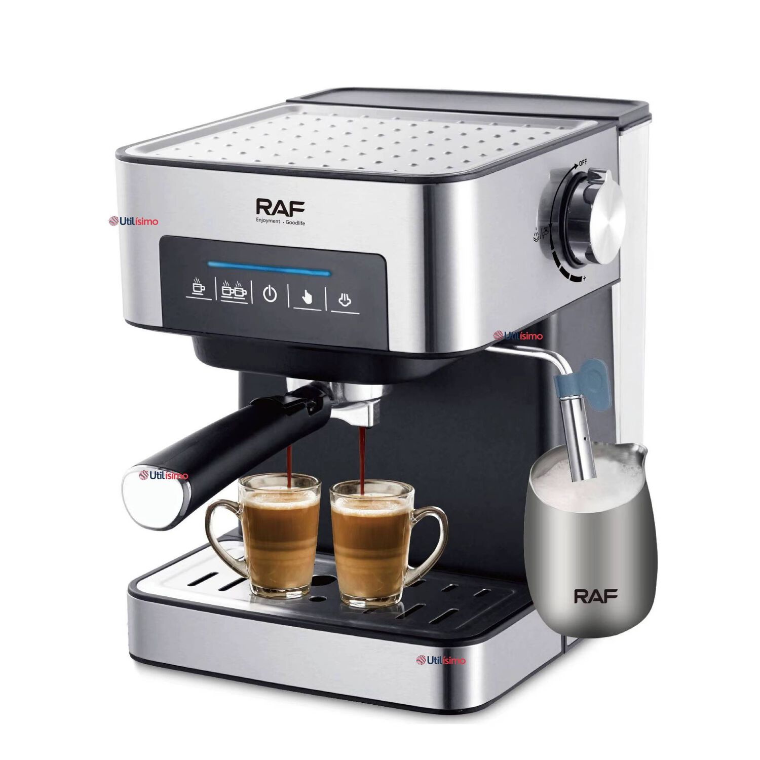 Máquina Café Espresso Capuccino Espumador De Leche Antigoteo 1.5 Litros
