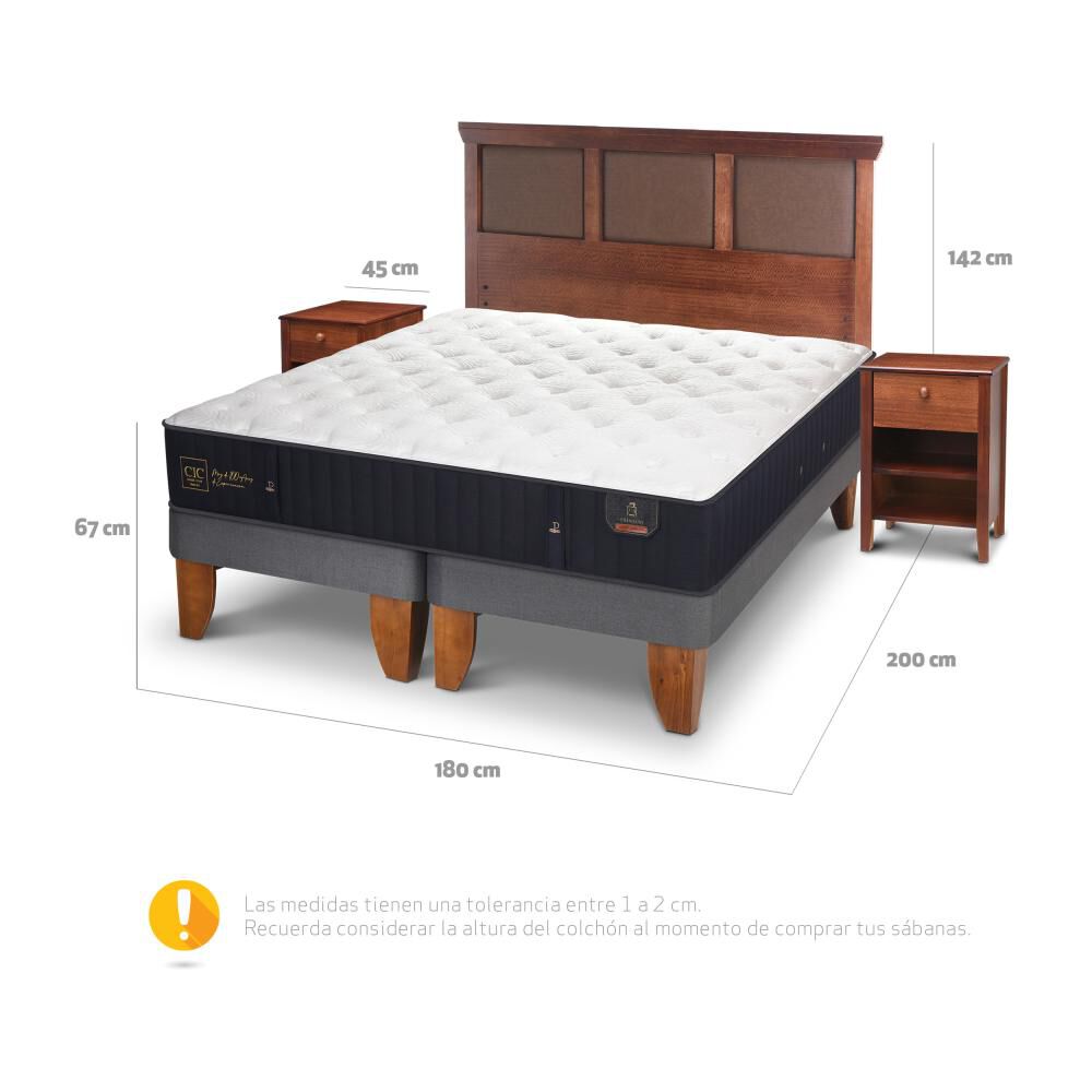 Cama Europea Cic Premium / King / Base Dividida + Set De Maderas image number 2.0