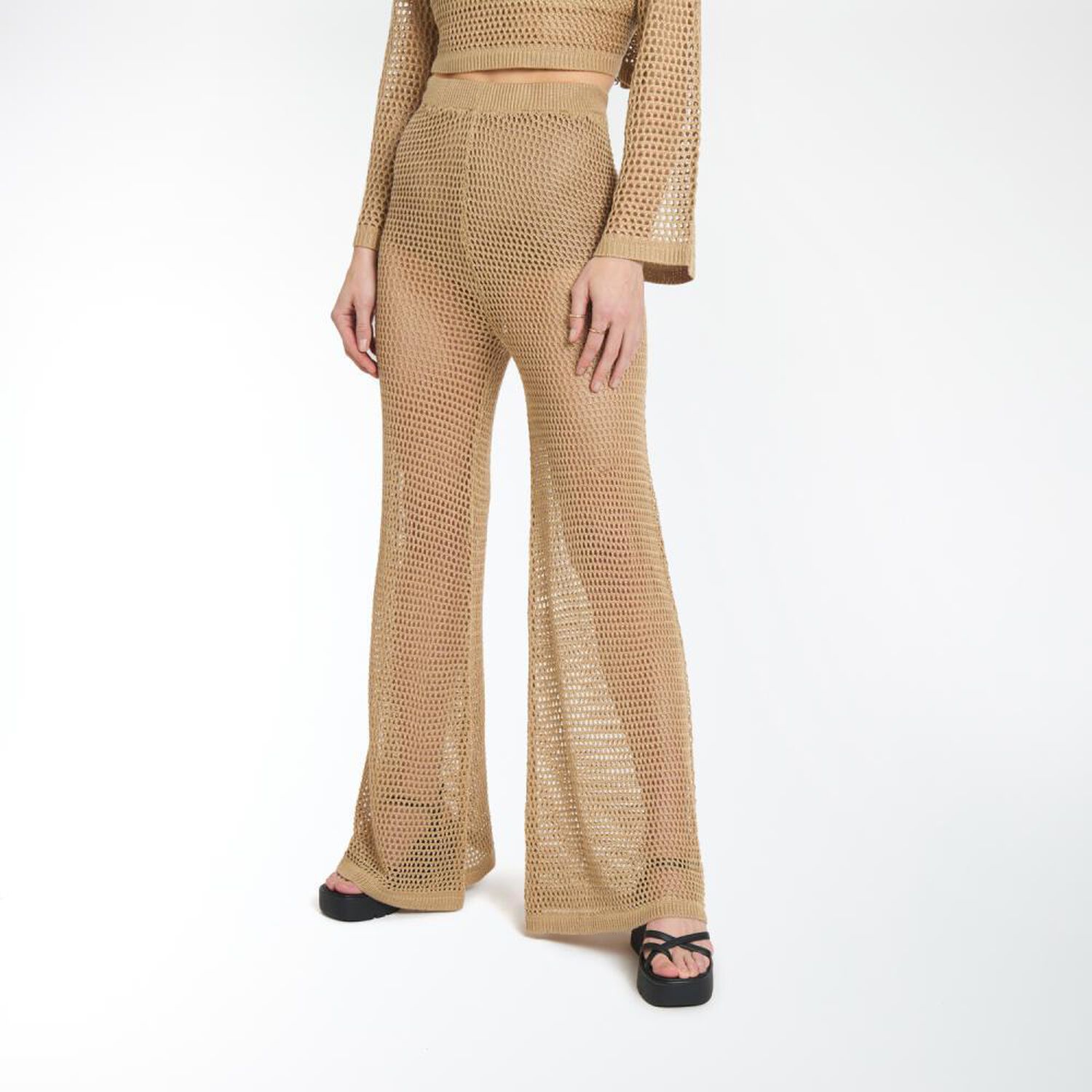 Pantal&oacute;n Pierna Ancha Tiro Medio Palazzo Mujer Freedom image number 2.0