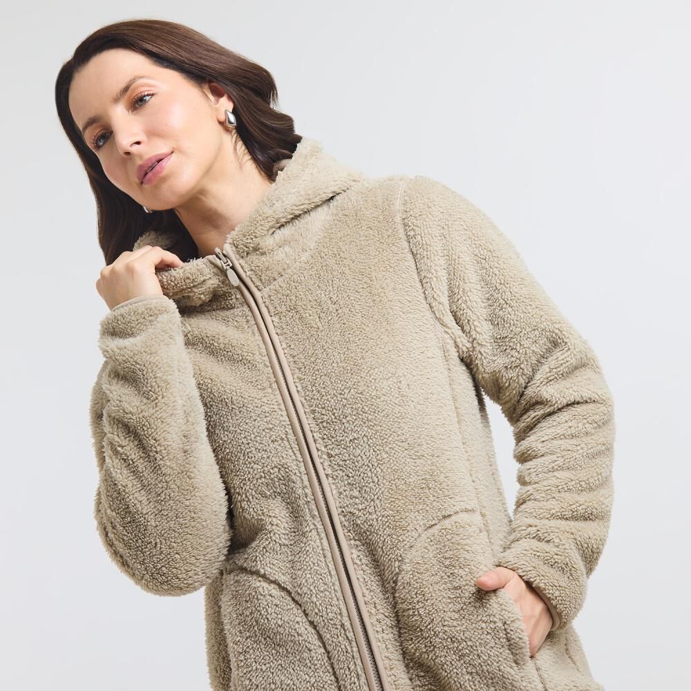 Chaqueta Reversible Regular Cuello Alto Con Capucha Mujer Geeps image number 4.0