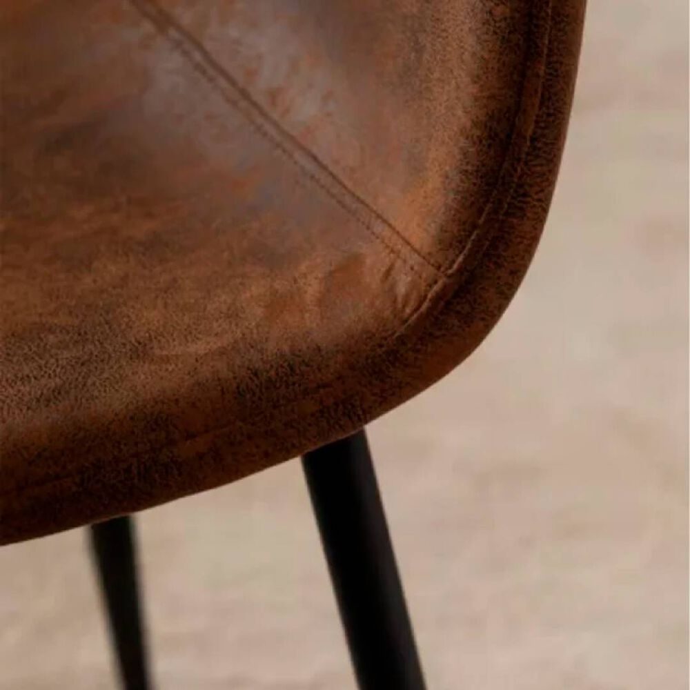 Silla Paris Ecocuero Vintage Caf&eacute; Oscuro Patas Negras image number 1.0