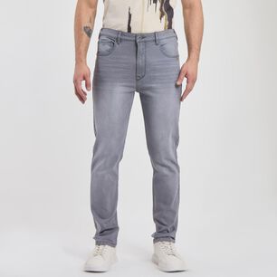 Jeans Tiro Medio Regular Slim Hombre Az Black