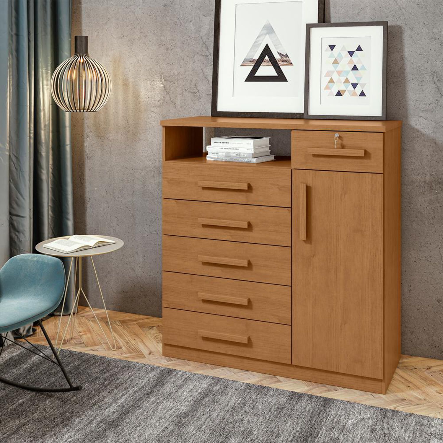Comoda Di Poretti Design Comoda Da Vince / 1 Puerta / 6 Cajones image number 3.0