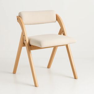 Silla Betlahem De Madera Plegable Acolchada - Beige