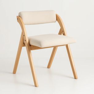 Silla Betlahem De Madera Plegable Acolchada - Beige