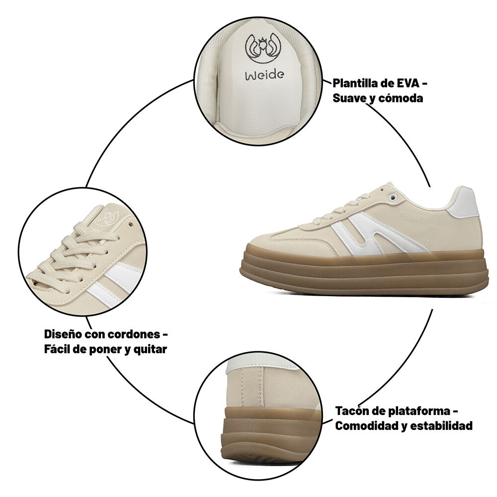 Zapatilla Casual Urbana Plataforma Mujer Weide Sl65 image number 6.0