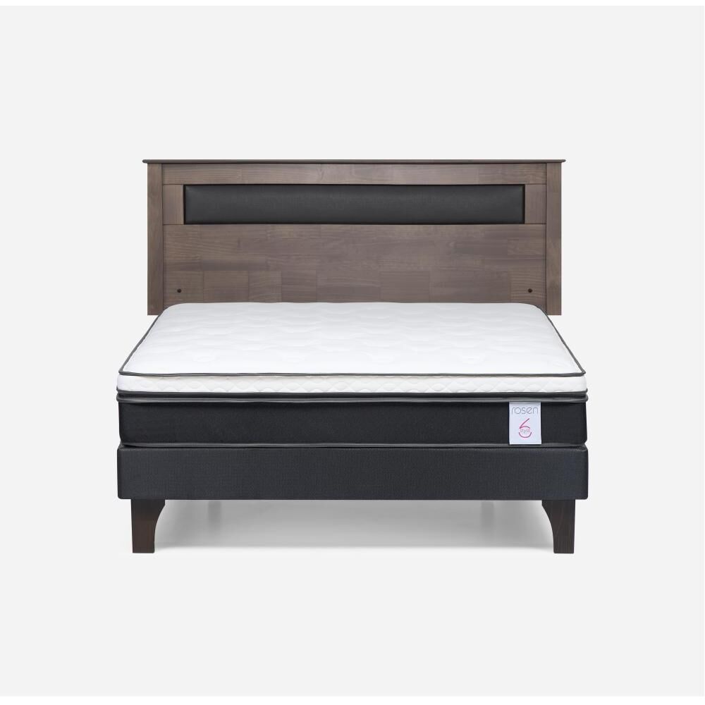 Cama Europea Rosen New Style / 2 Plazas / Base Normal + Respaldo image number 0.0