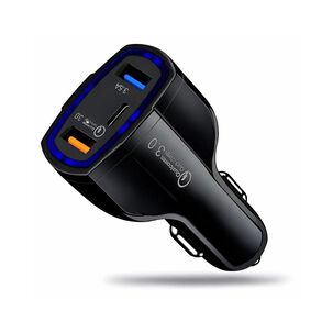 Cargador R&aacute;pido Auto Doble Usb + Tipo C Qc 3.0