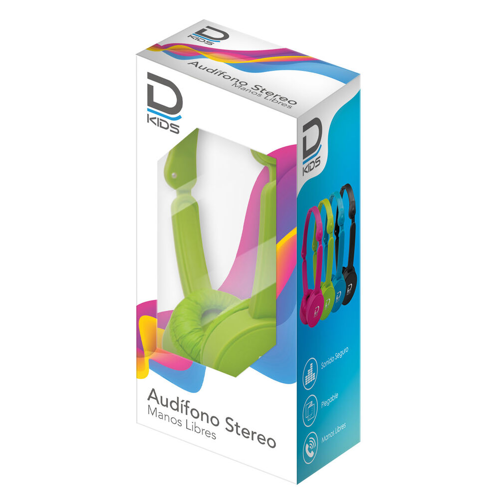 Audifono Infantil Stereo Manos Libres Verde Datacom Pronobel image number 1.0