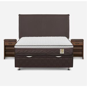 Cama Ba&uacute;l Rosen New Style 4 / 2 Plazas / Base Normal + Set De Maderas