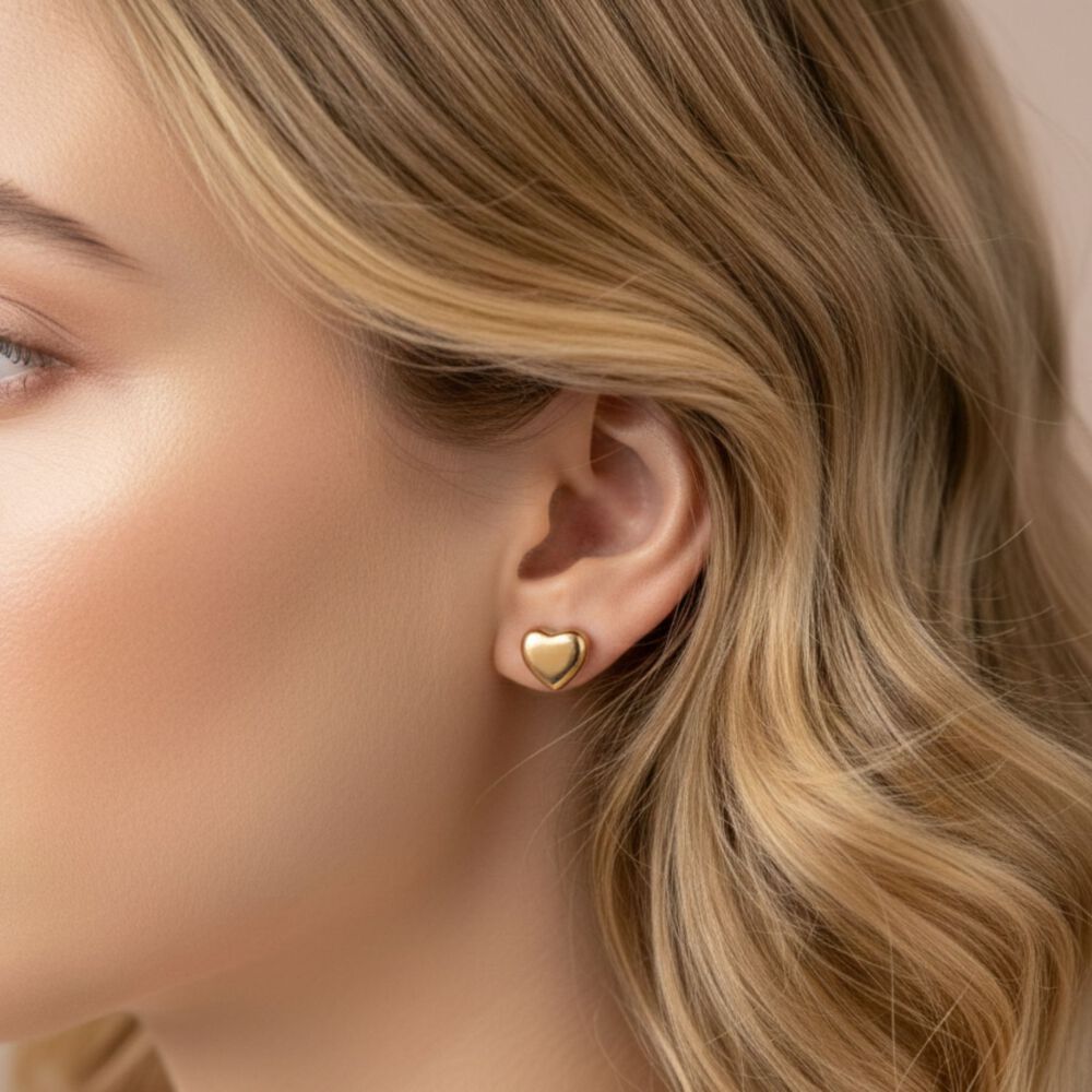 Aros Coraz&oacute;n Abridores 5x5 Mm Oro 14k Nacional image number 3.0