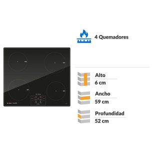 Encimera Vitrocer&aacute;mica Sindelen CEI-4602NG / 4 Quemadores