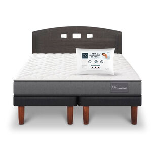 Cama Europea Cic Anatomic / 2 Plazas / Base Dividida + Respaldo + Pack de Almohadas Cic Fibra