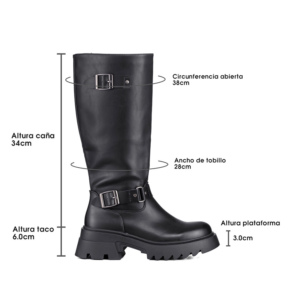 Botas Largas Mujer De Moda Tacon Grueso Vintage Weide Czy613 image number 5.0
