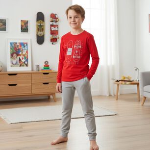 Pijama Ni&ntilde;o Algod&oacute;n Estampado Skate Rojo