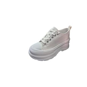 Zapatilla Lona Con Ca&ntilde;a Blanco Juvenil