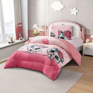 Plumon De Invierno Plush Liso Con Chiporro De 1.5 Plazas + 1 Funda Para Almohada Cip1.5p-37