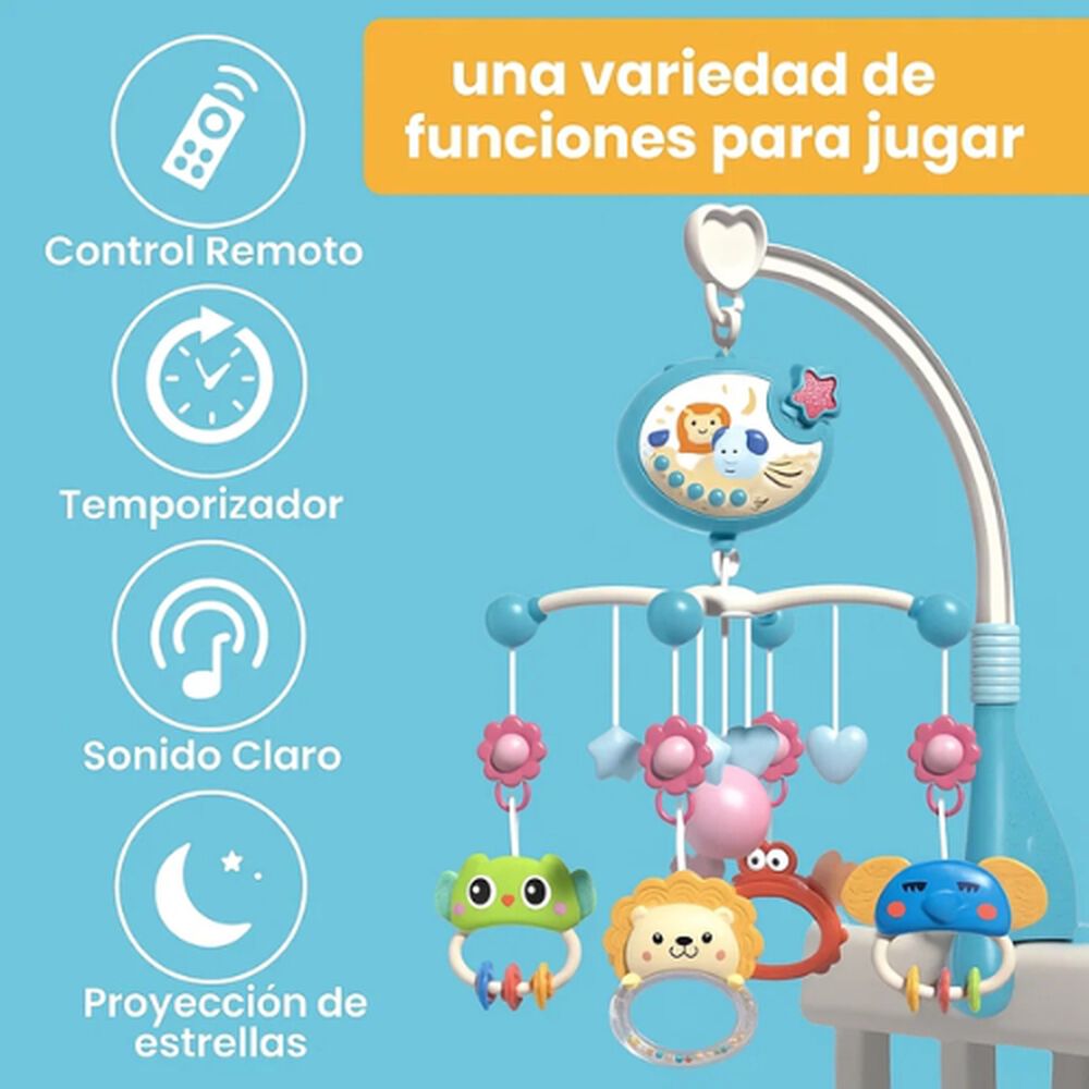 Movil Giratorio 360 Musical Relajante Para Cuna Bebés image number 5.0