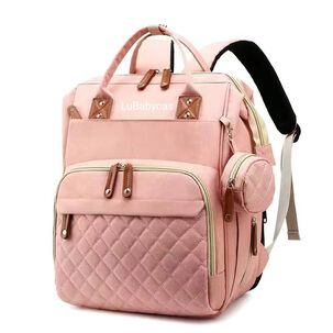 Mochila Maternal Lubabycas Impermeable Con Accesorios Rosada