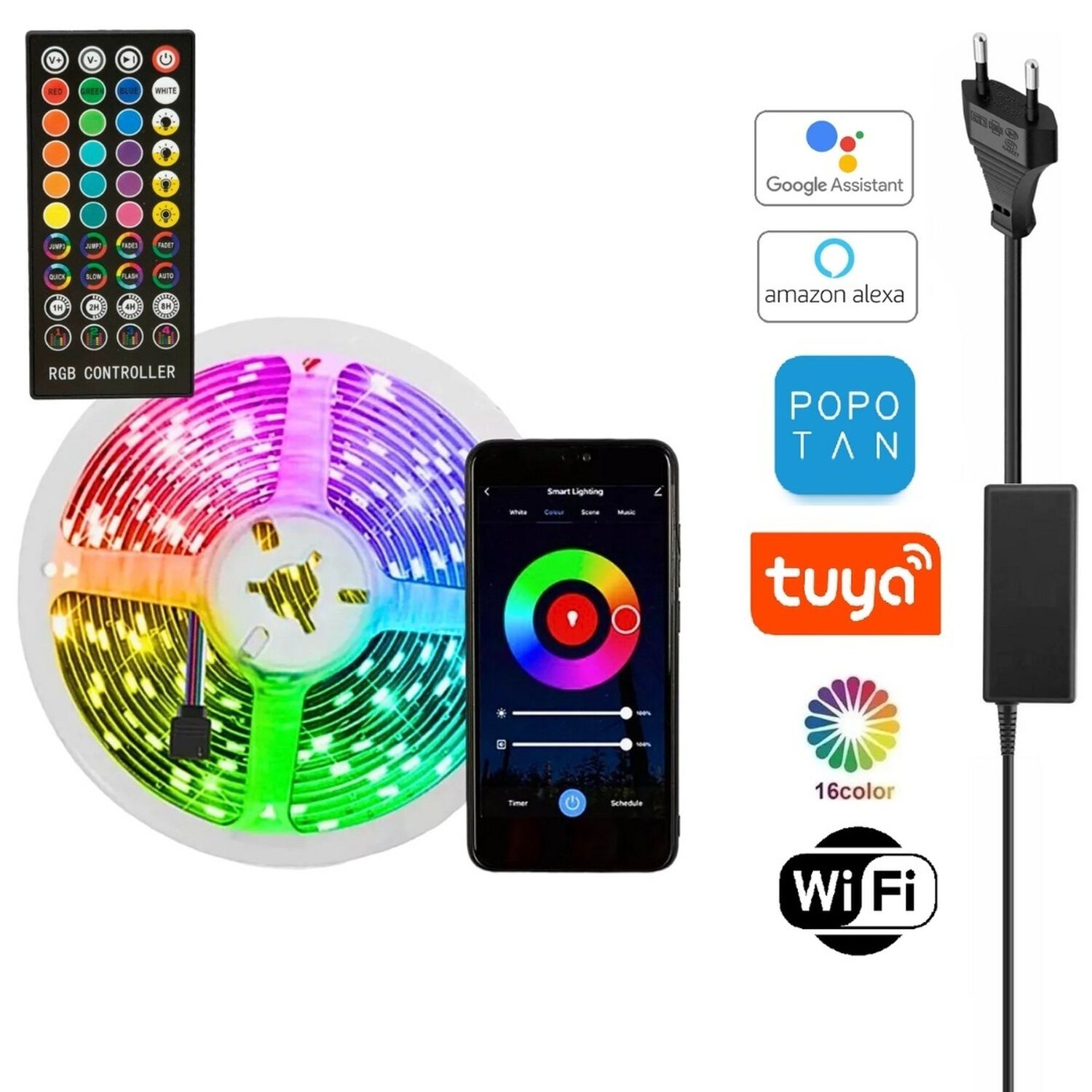 Tira De Luces Led Full Rgb Smart Home Wifi 5m Google/alexa image number 1.0