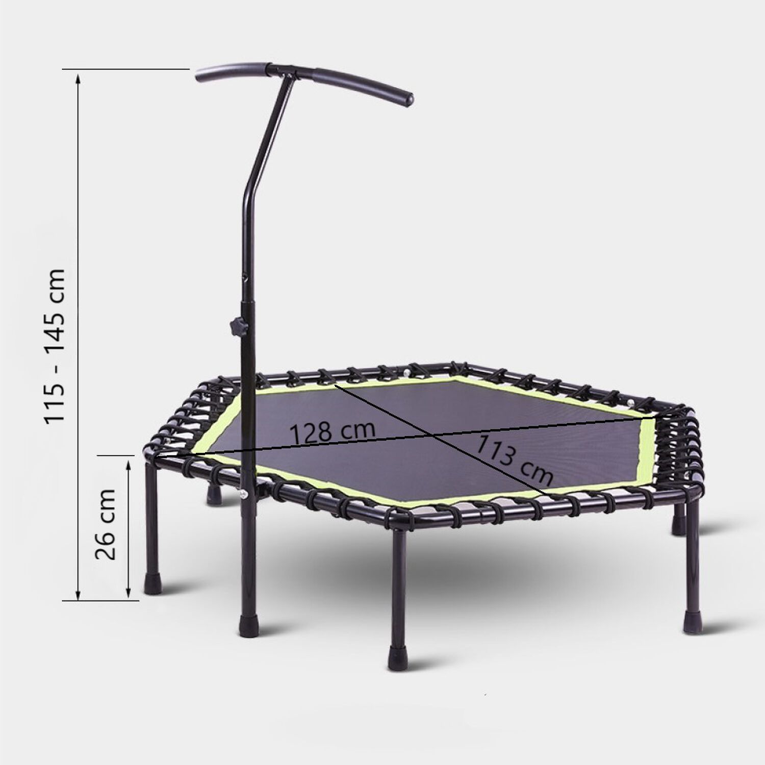 Trampolin Fitness Hexagonal Con Mango Soporte 115cm image number 4.0