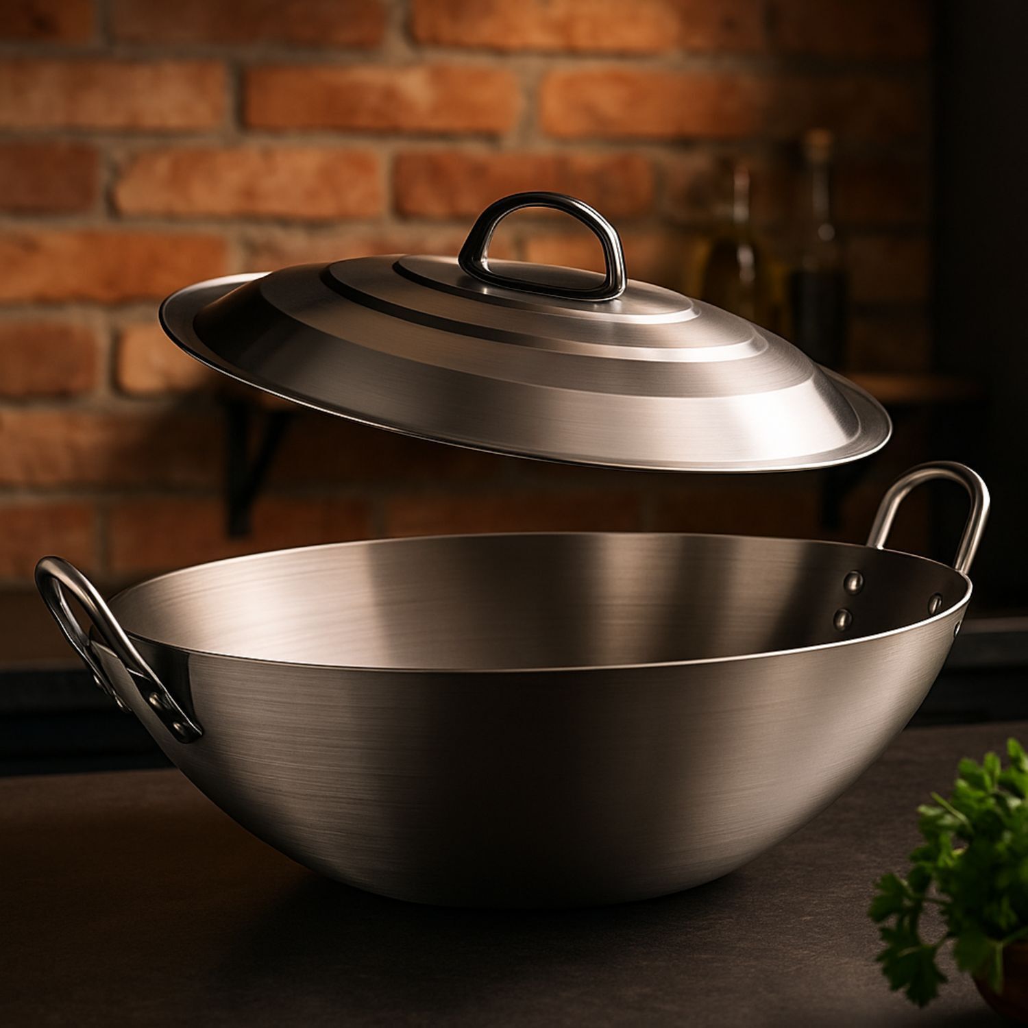 Disco Wok Redondo Con Tapa Profesional De Acero 50cm Cocina image number 4.0