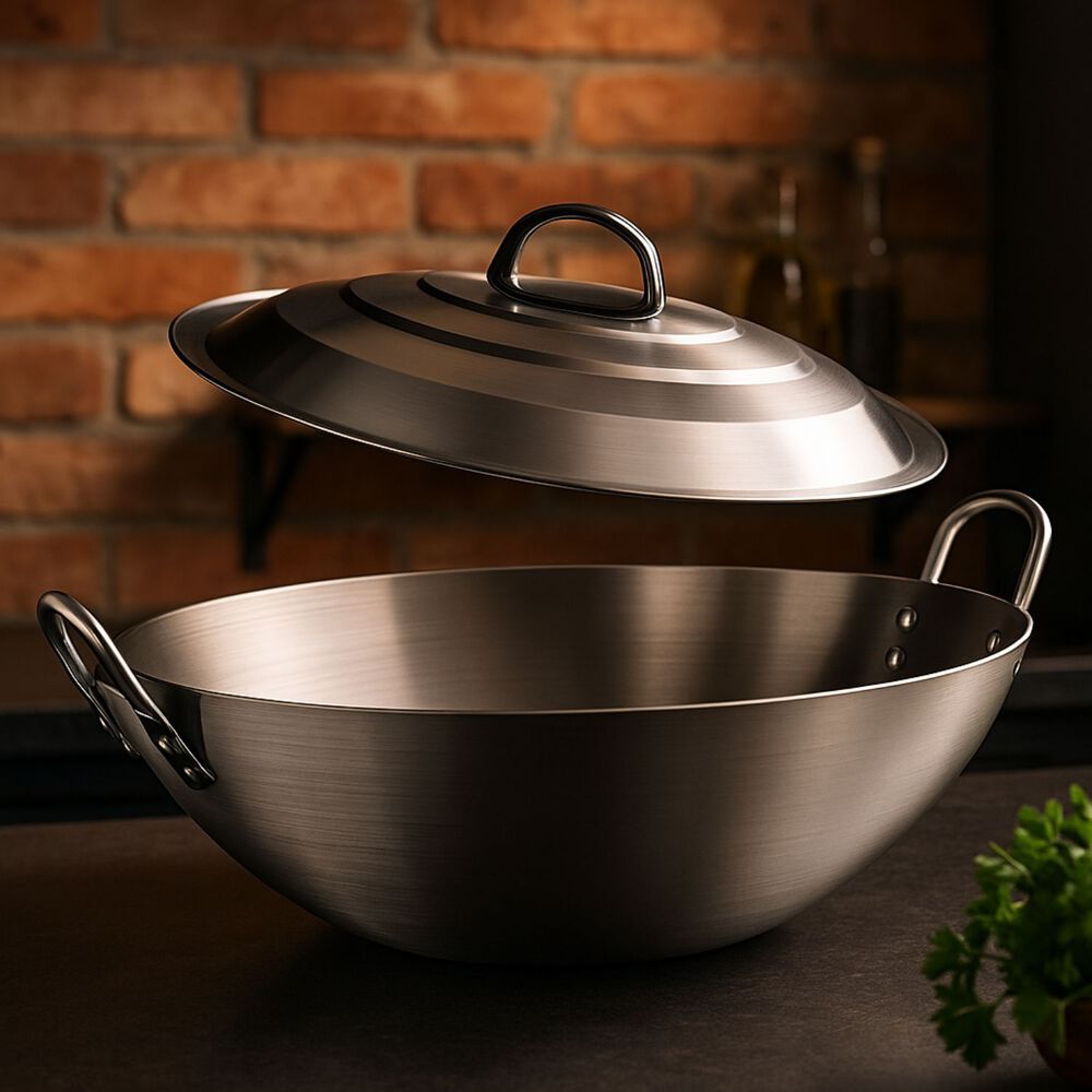 Disco Wok Redondo Con Tapa Profesional De Acero 50cm Cocina image number 4.0