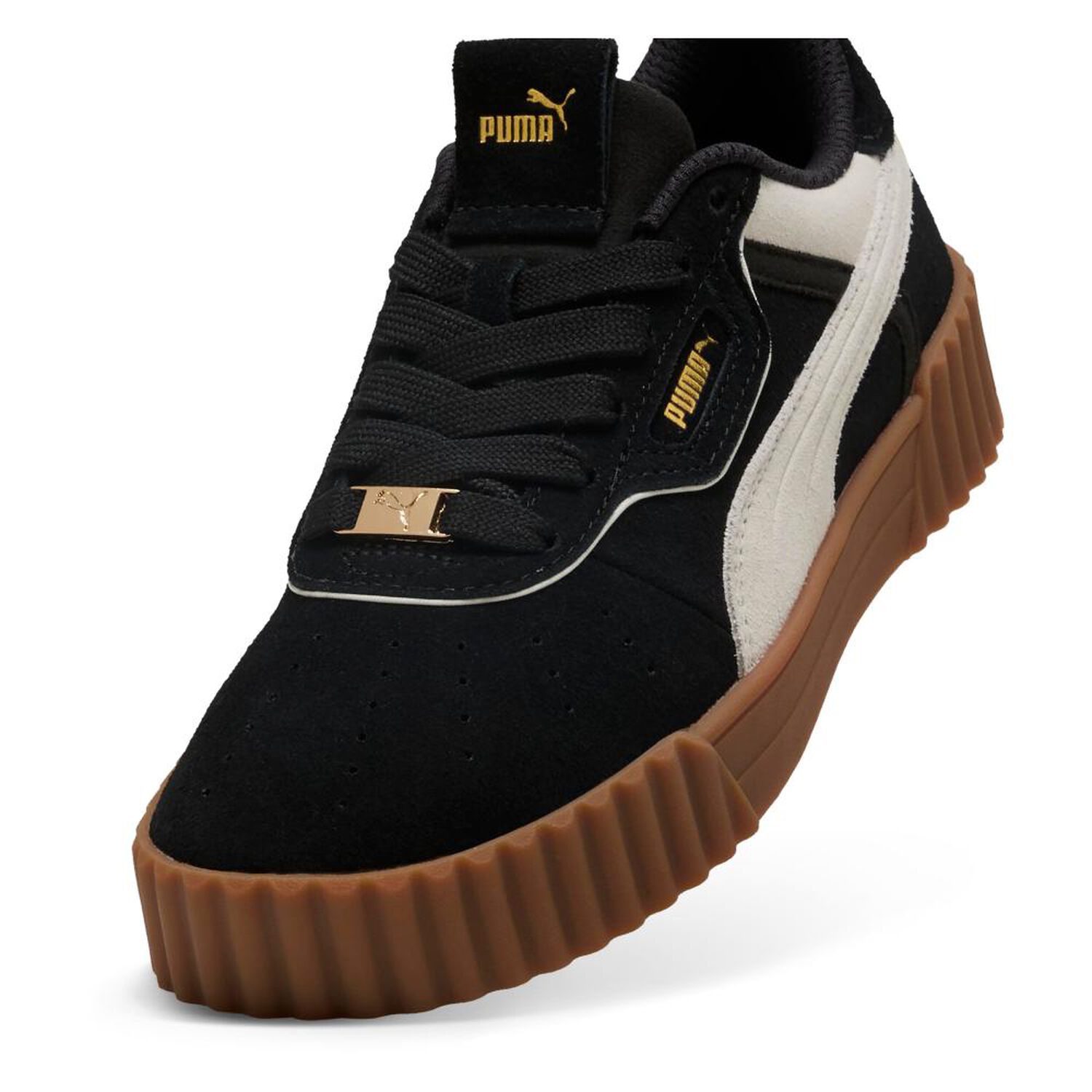Zapatilla Urbana Mujer Puma Carina 3.0 Luxe Sd Black-warm White- Gold image number 4.0