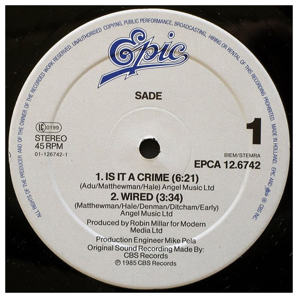 Sade - Is It A Crime | 12" Maxi Single Usado image number 2.0