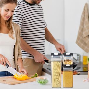 Contenedores De Cocina Hermeticos Contenedores De Almacenami Blanco