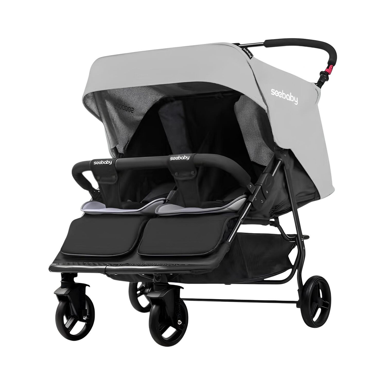 Coche Doble Reclinable 4 A&ntilde;os Seebaby Gris Lubabycas image number 8.0