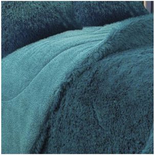 Cubrecama Peludo Con Chiporro 2 Plazas Turquesa