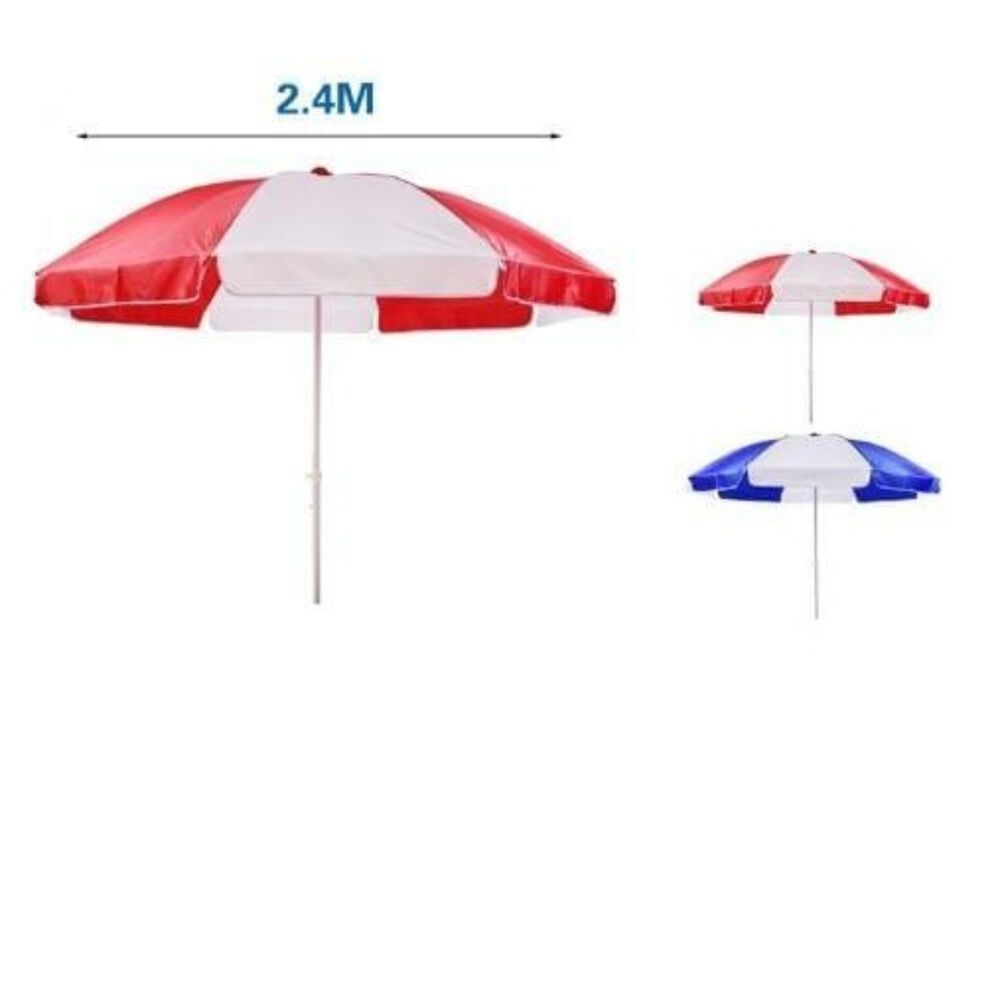 Sombrilla 2.40 Mts Diametro Playa Camping Diseño Doble Color image number 0.0