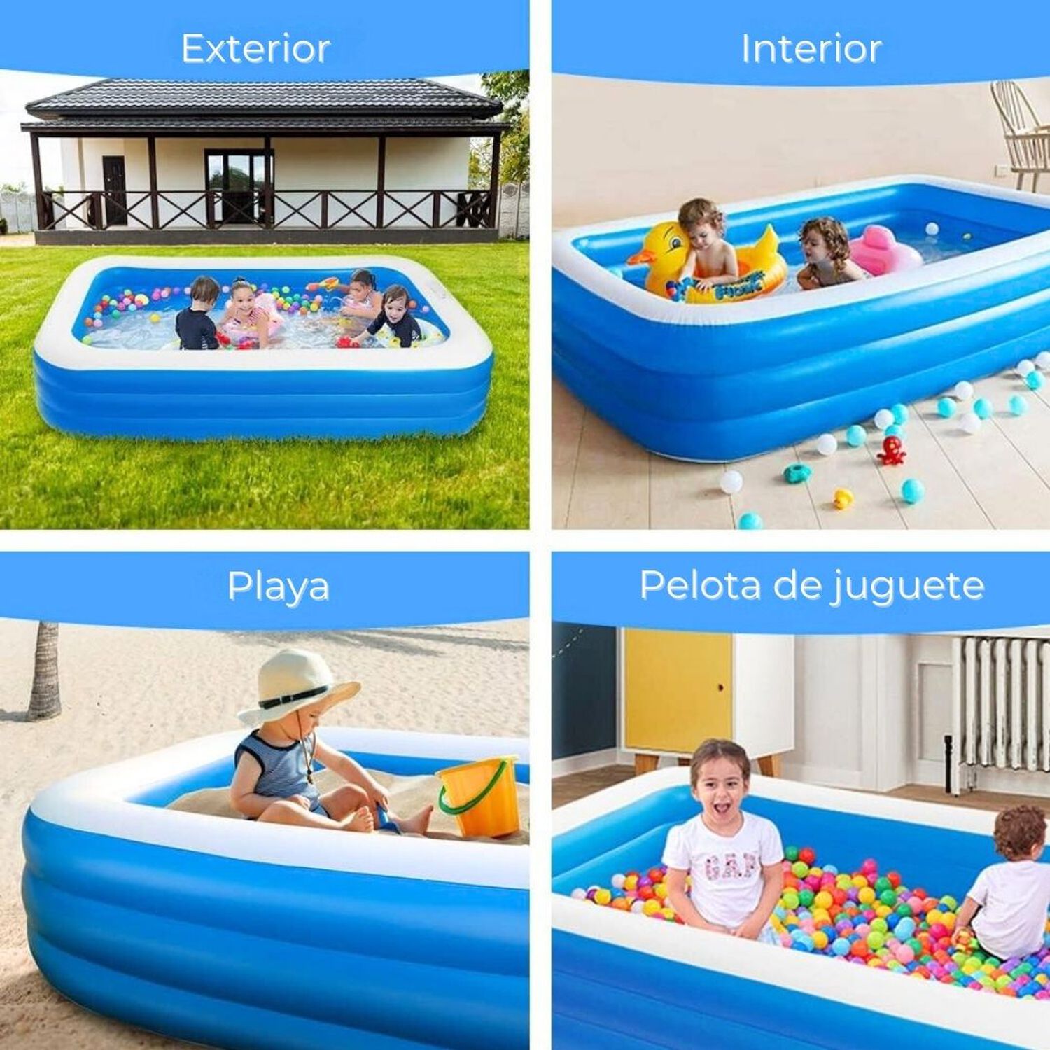 Piscina Inflable Rectangular Familiar 240x150x60cm Cm Jumbo image number 4.0
