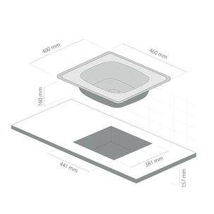 Lavaplatos Empotrado 460 X 400 1 Cubeta Splendid Acero Inox