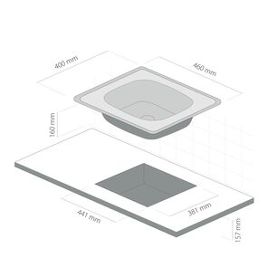 Lavaplatos Empotrado 460 X 400 1 Cubeta Splendid Acero Inox