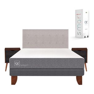Cama Europea Cic Smart / 2 Plazas / Base Normal  + Set De Maderas