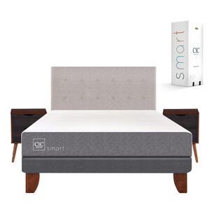 Cama Europea Cic Smart / 2 Plazas / Base Normal  + Set De Maderas