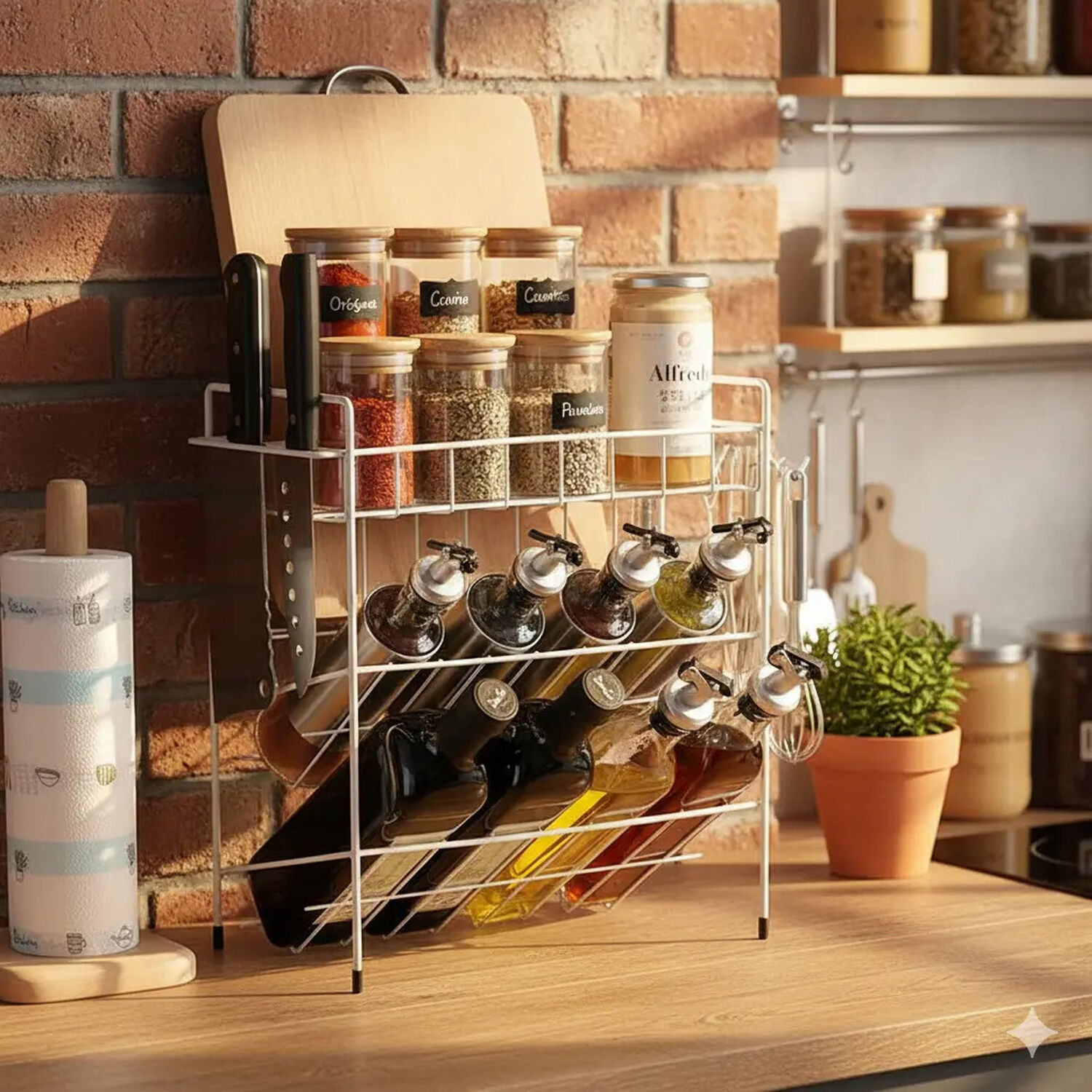 Organizador Rack De Cocina Multifuncional 3 Niveles Color Blanco image number 2.0